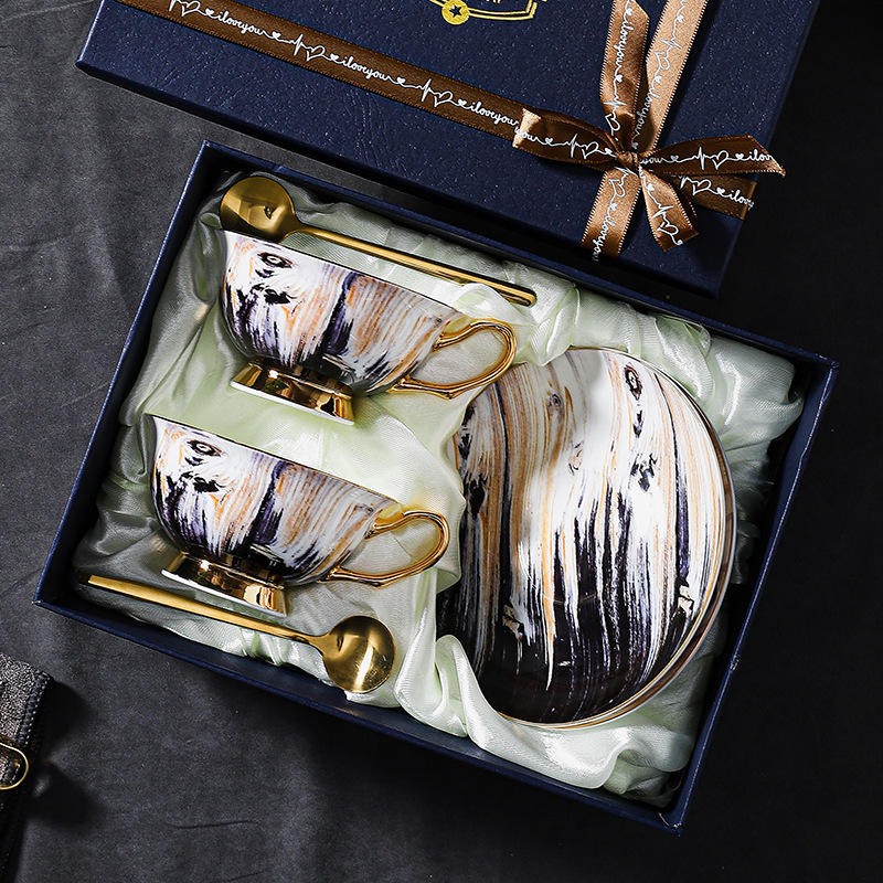 Two-cup saucer spoon gift box