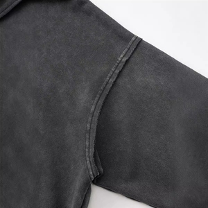 Sweat à capuche unisexe noir délavé à l'acide, coupe ample et matelassée, avec design personnalisé « God Is Good », en coton athlétique imperméable, idéal pour le printemps - Product Image 3