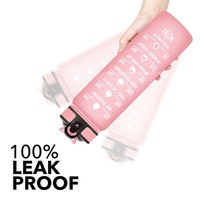 Bouteille d'eau Motivational Grande Capacité Écologique Lavable au Lave-Vaisselle en Tritan Doux au Toucher avec Marqueurs de Temps Impression UV Anti-Fuite