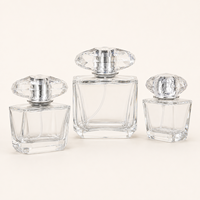 Flacon de parfum en verre transparent de qualité supérieure 30 ml 50 ml 100 ml, vaporisateur rectangulaire, pompe en aluminium, emballage cosmétique, contenant de parfum