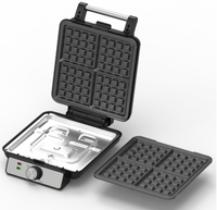 Gaufrier belge 4 tranches détachable avec plaques antiadhésives, contrôle électronique et température réglable