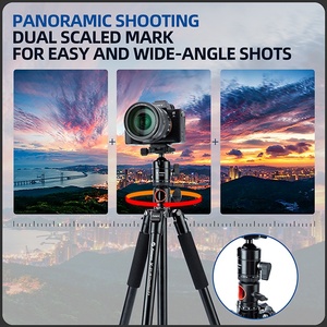 Trépied robuste axe Central horizontal 4 sections de jambe trépied professionnel en aluminium Portable appareil photo numérique trépied Flexible - Product Image 6