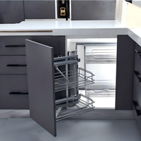 Étagère d'angle magique en acier inoxydable pour armoire de cuisine, organisateur d'angle mort