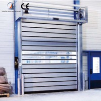 Porte à enroulement électrique intelligente en alliage d'aluminium, nouvelle, automatique, coupe-vent, à faible consommation d'énergie, pour usage industriel extérieur, vente en gros