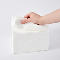 Serviettes jetables blanches en gros 50cm*70cm en pâte de bois, serviettes simples professionnelles pour manucure et pédicure