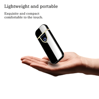 Briquet électrique USB rechargeable coupe-vent à double arc, sans flamme, pour les voyages et l'usage quotidien