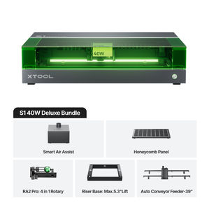 Grabador y Cortador Láser de Diodo Encapsulado de Alta Precisión S1 40W Deluxe para Uso Profesional en Madera, MDF, Papel, Cuero, LAS/DXF - Product Image 1