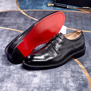<span class=keywords><strong>Zapatos</strong></span> Oxford Formales de Cordones para Hombre, <span class=keywords><strong>Zapatos</strong></span> Hechos a Mano de Cuero Genuino con <span class=keywords><strong>Suela</strong></span> <span class=keywords><strong>Roja</strong></span>, <span class=keywords><strong>Precio</strong></span> de Fábrica al por Mayor - Product Image 3
