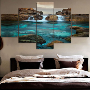 Arte de pared moderno, impresión, decoración del hogar, pinturas al óleo de <span class=keywords><strong>paisaje</strong></span>, impresiones de árbol, póster personalizado, <span class=keywords><strong>pintura</strong></span> de lienzo <span class=keywords><strong>natural</strong></span>, 5 piezas, venta al por mayor - Product Image 4