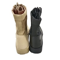 Bottes tactiques mi-mollet en cuir microfibre à lacets avec semelle extérieure en caoutchouc résistante à l'usure