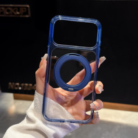 Casing HP Kristal Bening Grosir dengan Stand Putar 360 Derajat, Cincin Magnet, dan Pengisian Daya Nirkabel untuk iPhone 15 16 17 18p 18pm