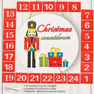 Calendario del conto alla rovescia di <span class=keywords><strong>Natale</strong></span> 24 <span class=keywords><strong>giorni</strong></span> in legno giorno di benvenuto fino al conto alla rovescia di <span class=keywords><strong>Natale</strong></span> decorazione appesa a parete <span class=keywords><strong>per</strong></span> <span class=keywords><strong>natale</strong></span> al coperto all'aperto - Product Image 2
