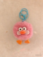 Mignon petit canard en peluche en forme de cœur pour porte-clés, cadeau pour enfants, fausse fourrure écologique légère et douce, portable pour filles