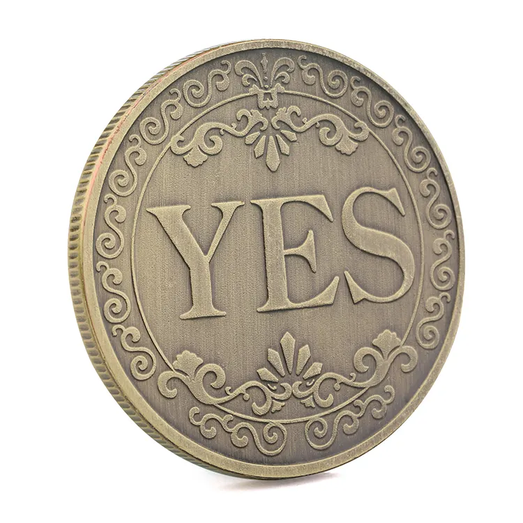 アメリカンアンティークブロンズ立体レリーフYESまたはNO決定通貨記念コインラッキーラブ銅コインを集める