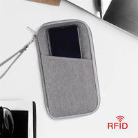 Organisateur de cartes bancaires personnalisé, porte-passeport de voyage RFID avec fermeture éclair