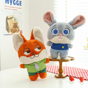 Peluche personnalisée Zootopias avec logo, lapin Judy et renard <span class=keywords><strong>Nick</strong></span> assis ou debout, poupées en peluche, personnages de dessins animés, coussin décoratif - Product Image 2