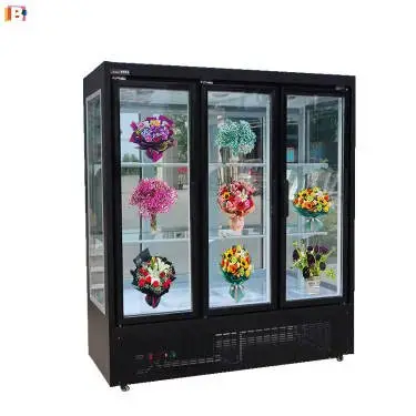 Porte en verre réfrigérateur fleur vitrine affichage fleur fraîche refroidisseur fleur affichage vertical refroidisseur