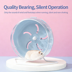 Roda Lari Hamster Plastik Baru Anti-Selip dengan Trek Paralel dan Treadmill Berputar untuk Kandang, Tersedia Berbagai Pilihan Warna - Product Image 3