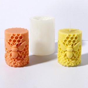 Moule en silicone 3D en forme de pilier pour bougies, moule en silicone nid d'abeille pour bougies DIY, décoration d'intérieur, moule pour bougies parfumées en résine - Product Image 5