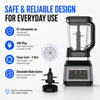 Blender Profesional Kontrol Digital 1500W Auto-IQ Pengolah Makanan Cerdas dengan Logo Anda