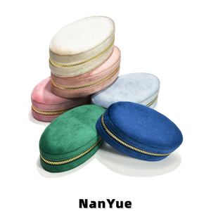 Estuche Organizador de Joyas de Terciopelo Ovalado con Logotipo Personalizado, Mini Estuche Portátil con Cierre para Anillos, Aretes y Collares, Venta al Por Mayor - Product Image 3