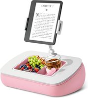 Support de tablette avec bol à collation, support iPad rotatif à 360° pour Kindle/iPad/téléphones de 4,7 à 13 pouces, lecture mains libres au lit/canapé