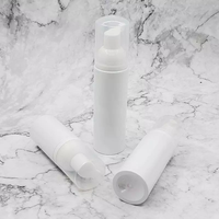 Botol busa plastik putih 80ml, pompa pembersih wajah Mousse pasta gigi 60ml botol PET pompa 100ml
