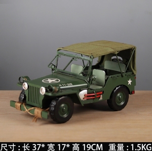 Willys ouvert au-dessus, modèle en fer moulé sous pression, véhicule nostalgique, décoration de vitrine pour occasions à thème romantique - Product Image 5