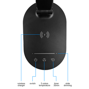 Đèn Đọc Sách Đèn Học Tập Để Bàn Đèn Bàn Led Gập Được Bằng Nhôm Với Bộ Sạc Không Dây Nhanh 10W Sạc - Product Image 2