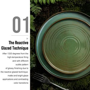 Factory Direct Großhandel Nordic unregelmäßig Green Catering Hotel Porzellan teller Keramik Teller für Restaurant - Product Image 3