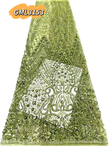 Vestido de Novia Tradicional de Lujo Más Vendido con Lentejuelas y Encaje Brillante, Malla de Tul Hecha a Mano en Nigeria para Fiesta de Noche - Product Image 4