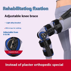 Attelle de genou articulée réglable avec support de fixation, fournitures de rééducation externe de la jambe pour les blessures du ligament du ménisque - Product Image 3