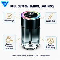 Diffuseur de parfum pour voiture ciel étoilé personnalisable F14, faible MOQ, 160 ml, 7 couleurs LED, nébuliseur de parfum portable USB pour voiture, vente en gros