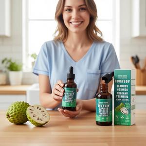 Gotas Líquidas Superblend 10 en 1, Guanábana y Musgo Marino, Moringa, Cúrcuma para la Inmunidad y Bienestar de Todo el Cuerpo, para Adultos, Botella de 60 ml - Product Image 6