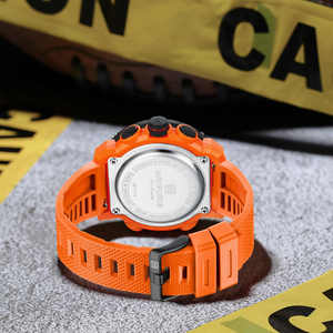 Montre pour femme 7114, 40 mm, double affichage, sportive, décontractée, simple, boîtier en acier inoxydable, bracelet en silicone, étanche, quartz - Product Image 4