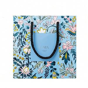 Sac en papier personnalisé avec logo pour cosmétiques, vêtements, bijoux (colliers, bagues) et cadeaux, haute qualité - Product Image 5