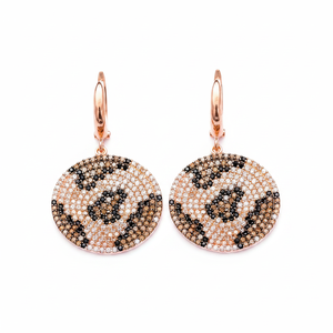 Boucles d'oreilles rondes en forme de léopard forme géométrique turque couleur marron délicate en gros bijoux en argent Sterling 925 - Product Image 2