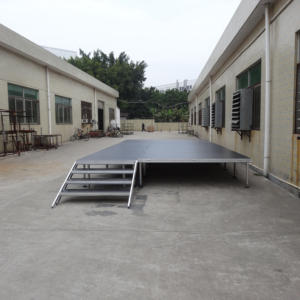 Plataforma de Escenario Portátil de Madera con Altura Ajustable y Patas de Aleación de Aluminio para Eventos de DJ y Uso Móvil, Fácil de Montar - Product Image 5