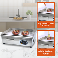 Plaque de cuisson électrique portable professionnelle antiadhésive en acier inoxydable pour restaurant et extérieur