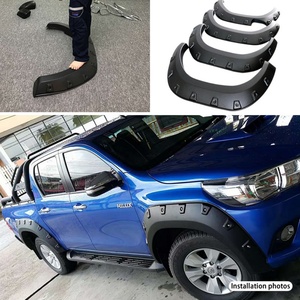 Pièces de voiture et camion, accessoires tout-terrain, garde-boue modifié ABS, garde-boue noir peint pour Hilux Revo 2015-2021 - Product Image 5