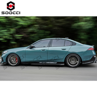 Faldones Laterales de Fibra de Carbono Estilo TAKD, Kit de Carrocería, Extensiones de Faldones Laterales para BMW Serie 5 G60 G61 520i 530i 540i 2023-2027
