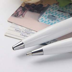 Stylo bille blanc personnalisé de haute qualité, promotionnel, à mécanisme rotatif, pointe de 1,0 mm, en métal, idéal pour les entreprises. - Product Image 3