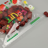 Verpakkingstas voor fruit en groenten met aangepast logo, houdt vers, plastic zak met ritssluiting en ventilatiegaten voor veilige voedselopslag