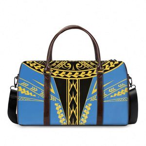 Ethic Tribal Men Bolsos <span class=keywords><strong>de</strong></span> cuero Duffel <span class=keywords><strong>de</strong></span> lujo Patrón <span class=keywords><strong>de</strong></span> tatuaje polinesio Bolsa <span class=keywords><strong>de</strong></span> viaje personalizada Weekender Bolsa <span class=keywords><strong>de</strong></span> lona impermeable <span class=keywords><strong>para</strong></span> gimnasio - Product Image 1