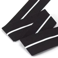Bande élastique jacquard rayée blanche et noire respirante et durable de 40 mm sur mesure pour sous-vêtements et vêtements de sport