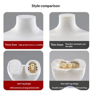 Manichino Mezzo Busto Femminile con <span class=keywords><strong>Corpo</strong></span> Piatto per Vetrine, Espositore da Tavolo in Materiale PE - Product Image 2