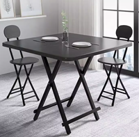 Ensemble de table et de chaises pliantes en bois d'occasion pour salle de réunion d'hôtel, voiture, extérieur, petit format, pour événements, café, mobilier