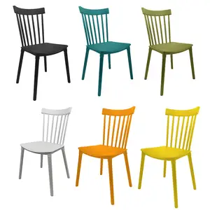 wooden legs stackable PP terrace cafe restaurants outdoor chairs in bulk stackable bistro plastic dining chair in china