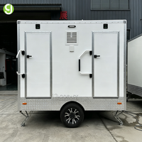 Remorque de toilettes mobiles compacte Goeasy à 2 postes, toilettes portables pour le camping et les événements itinérants