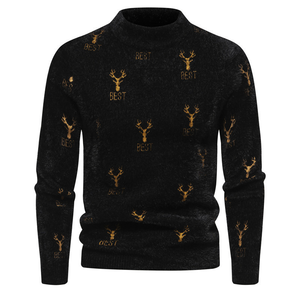 <span class=keywords><strong>Pull</strong></span> personnalisé pour homme, col rond, anti-rides, anti-rétrécissement, polyester/coton, motif 3D, tricoté, respirant, séchage rapide, pour l'hiver - Product Image 3